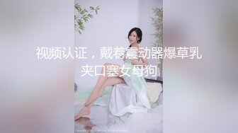 视频认证，戴着震动器爆草乳夹口塞女母狗