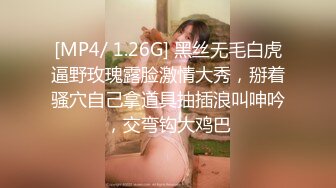 [MP4/ 1.26G] 黑丝无毛白虎逼野玫瑰露脸激情大秀，掰着骚穴自己拿道具抽插浪叫呻吟，交弯钩大鸡巴